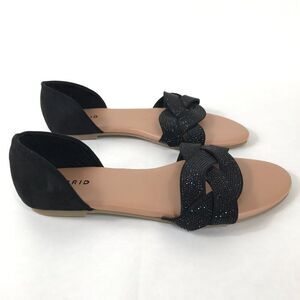 Torrid Black Rhinestone Double Twist Slide Sandals Women's Size 12WW Wide Width